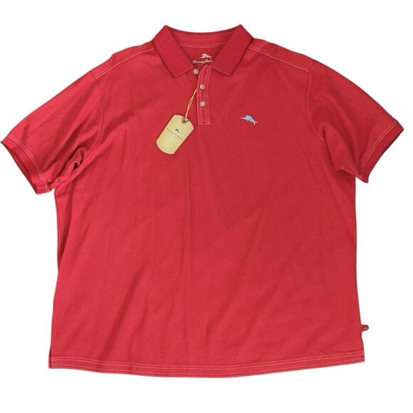 Tommy Bahama Emfielder Polo Men’s XXL Aged Coral Leisure Tech Performance NEW - Picture 1 of 12